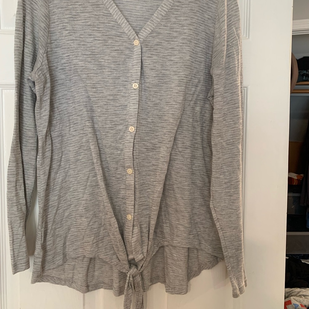 Loft long sleeve tie shirt